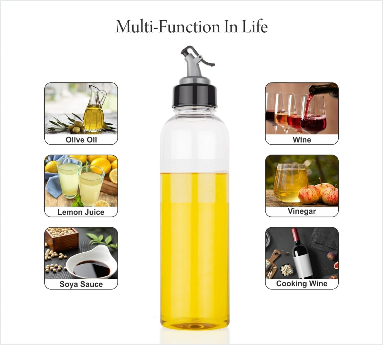 2346 Oil Dispenser Transparent Plastic Oil Bottle   1 Liter 2346 Oil Dispenser Transparent Plastic Oil Bottle   1 Liter